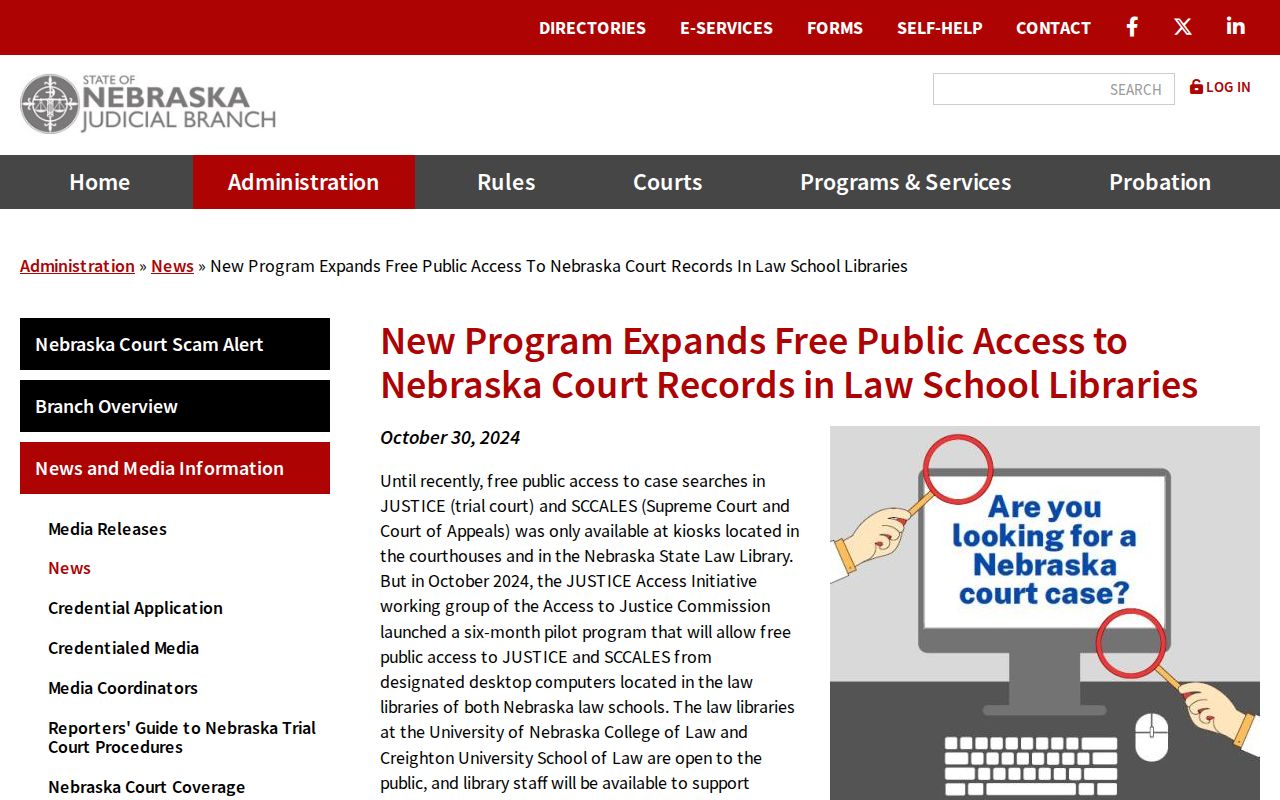 Greeley County case lookup public JUSTICE access initiative information