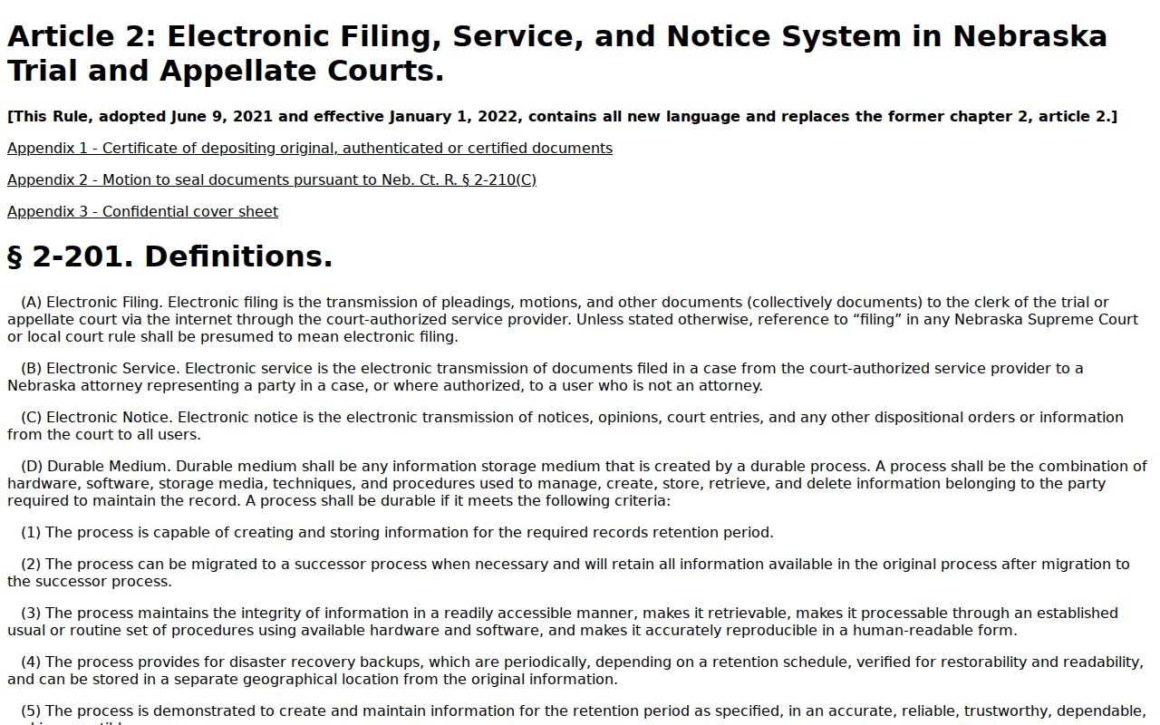 Greeley County case lookup and Nebraska electronic filing rule information