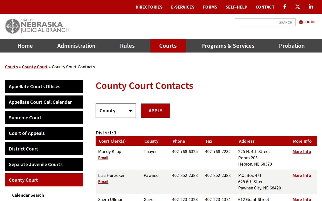 Greeley Center County Court docket contact reference
