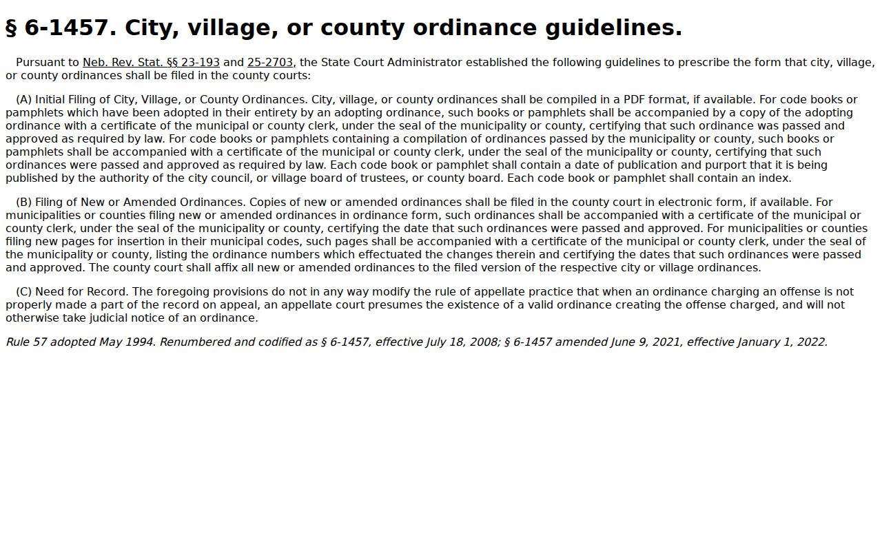 Greeley County civil docket Nebraska ordinance filing rule