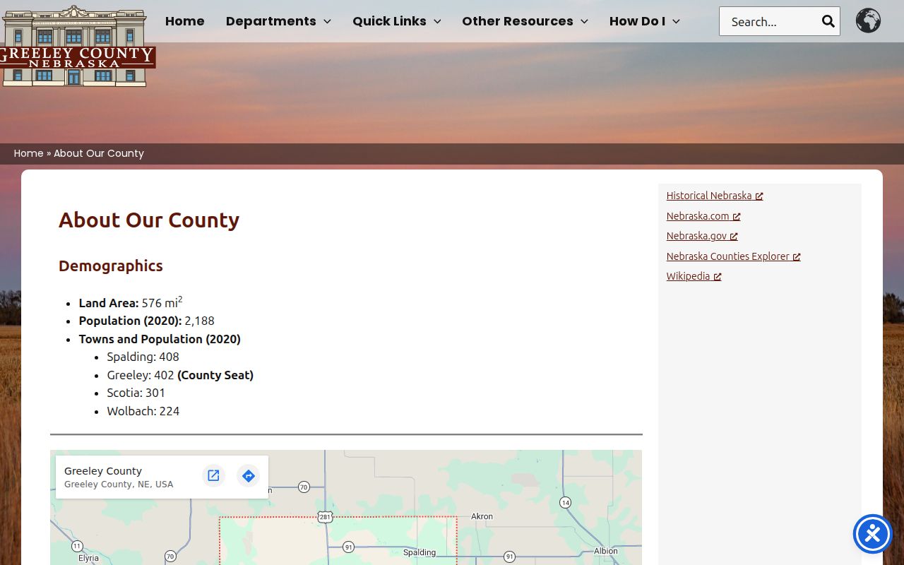 Greeley County court docket local county profile