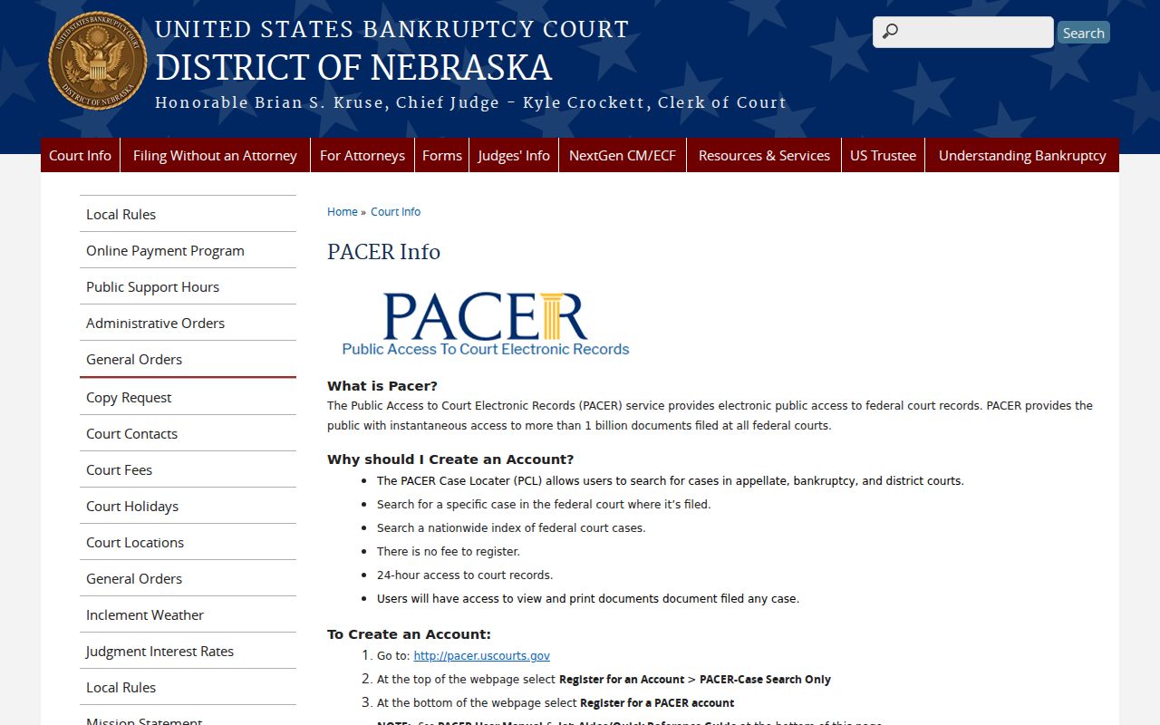 Wolbach court records PACER distinction